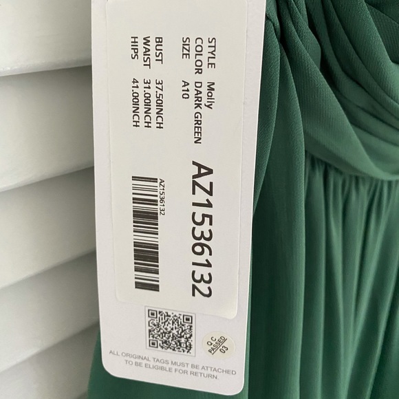 Azazie Bridesmaid Dress (Molly, Dark Green, A10) - Picture 3 of 4